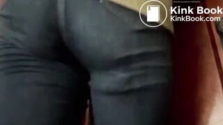 Girls navy colour jeans poop