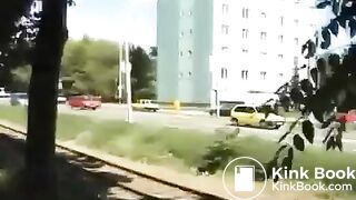 Russian girl outdoor pee and poo..