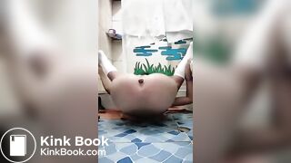 Pooping in weird positions