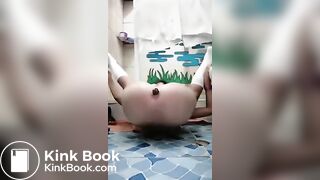 Pooping in weird positions