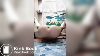 Pooping in weird positions