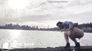Chick Takes Wet Shit At The Bay