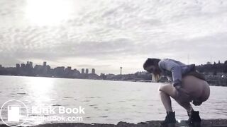 Chick Takes Wet Shit At The Bay