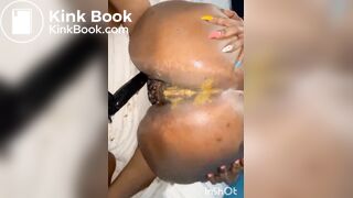 Ebony queen shitty sex,fart and gape .