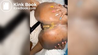 Ebony queen shitty sex,fart and gape .