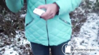 Amateur girl Alina poop and fart in the forest - video 2