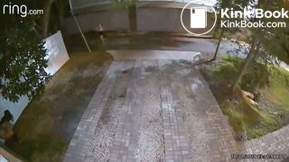 Drunk girl pooping on yard