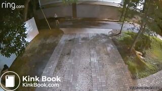 Drunk girl pooping on yard