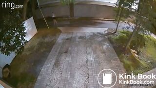 Drunk girl pooping on yard