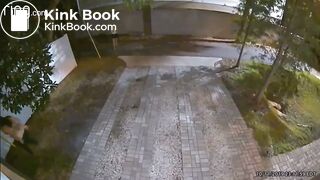Drunk girl pooping on yard