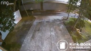 Drunk girl pooping on yard