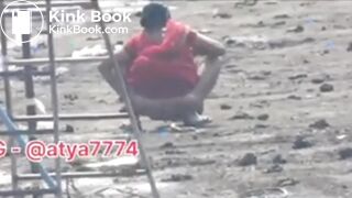 Desi shitting in field