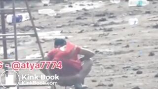 Desi shitting in field