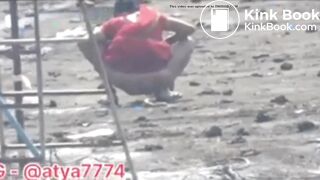 Desi shitting in field