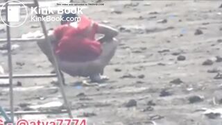 Desi shitting in field