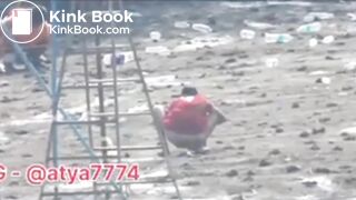 Desi shitting in field