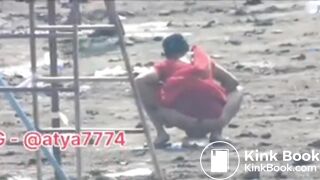 Desi shitting in field