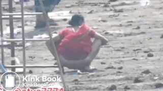 Desi shitting in field