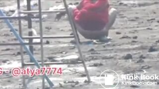 Desi shitting in field