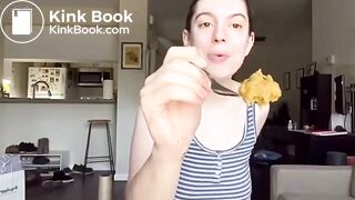 naughty gf feeds you her edible looking sloppy shit