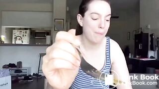 naughty gf feeds you her edible looking sloppy shit