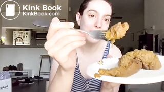naughty gf feeds you her edible looking sloppy shit