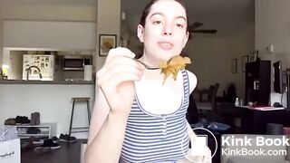naughty gf feeds you her edible looking sloppy shit
