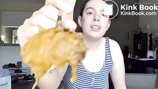 naughty gf feeds you her edible looking sloppy shit