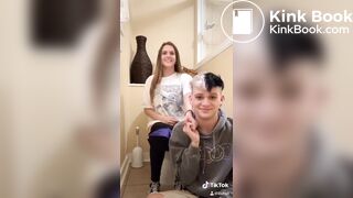 Girl siiting on toilet with her cuckold