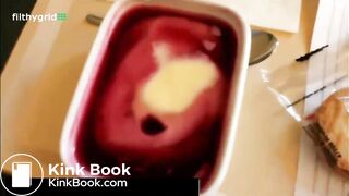 Brunette Girl straight up DIGESTS her food.