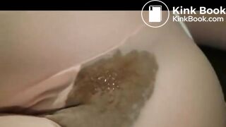 Sloppy poop in pantyhose