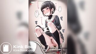 Constipated girl pushing 1