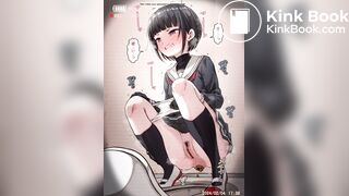 Constipated girl pushing 1
