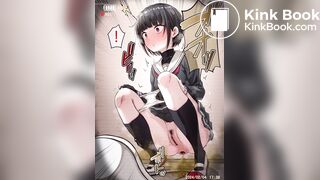 Constipated girl pushing 1