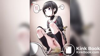 Constipated girl pushing 1