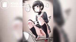 Constipated girl pushing 1