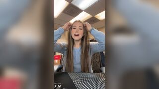 Cute talking about the dump she took