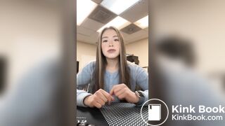 Cute talking about the dump she took