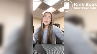 Cute talking about the dump she took