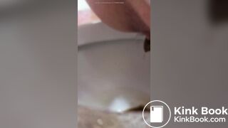 girl with very hairy pussy pooping and farting