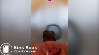 Sexy pussy Close-up toilet poop