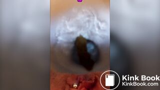 Sexy pussy Close-up toilet poop