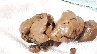 Young scat slut yoga pose pooping