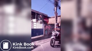 Woman Shits in Plastic Bag and Throws it at Motorcyclis