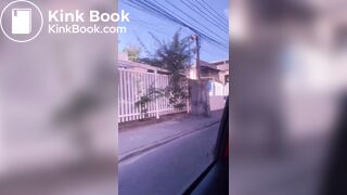 Woman Shits in Plastic Bag and Throws it at Motorcyclis