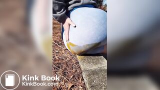 Girl poops her bike shorts in public