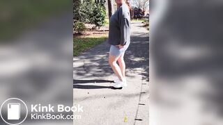 Girl poops her bike shorts in public