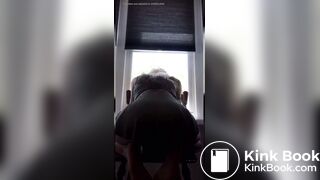 Girl poops green panties