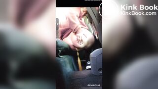 Girl taking a shit inside of public transport