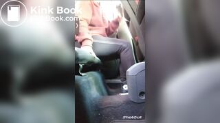 Girl taking a shit inside of public transport